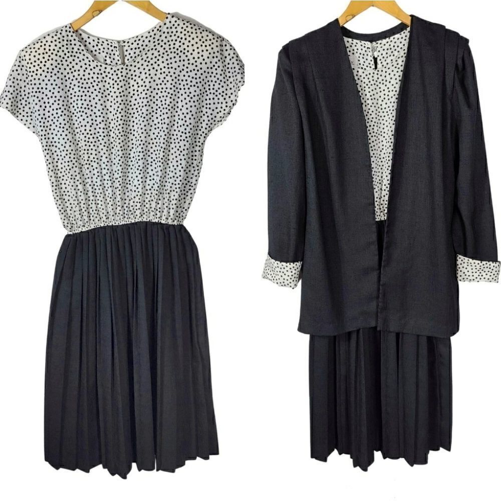 Alexis Petites vintage Polka-dot pleated dress